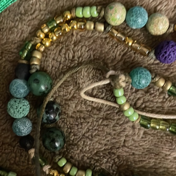 Handmade, Artisan, Boho, Upcycled, Hemp Cord, Beaded, Tasseled Necklace - Picture 5 of 8